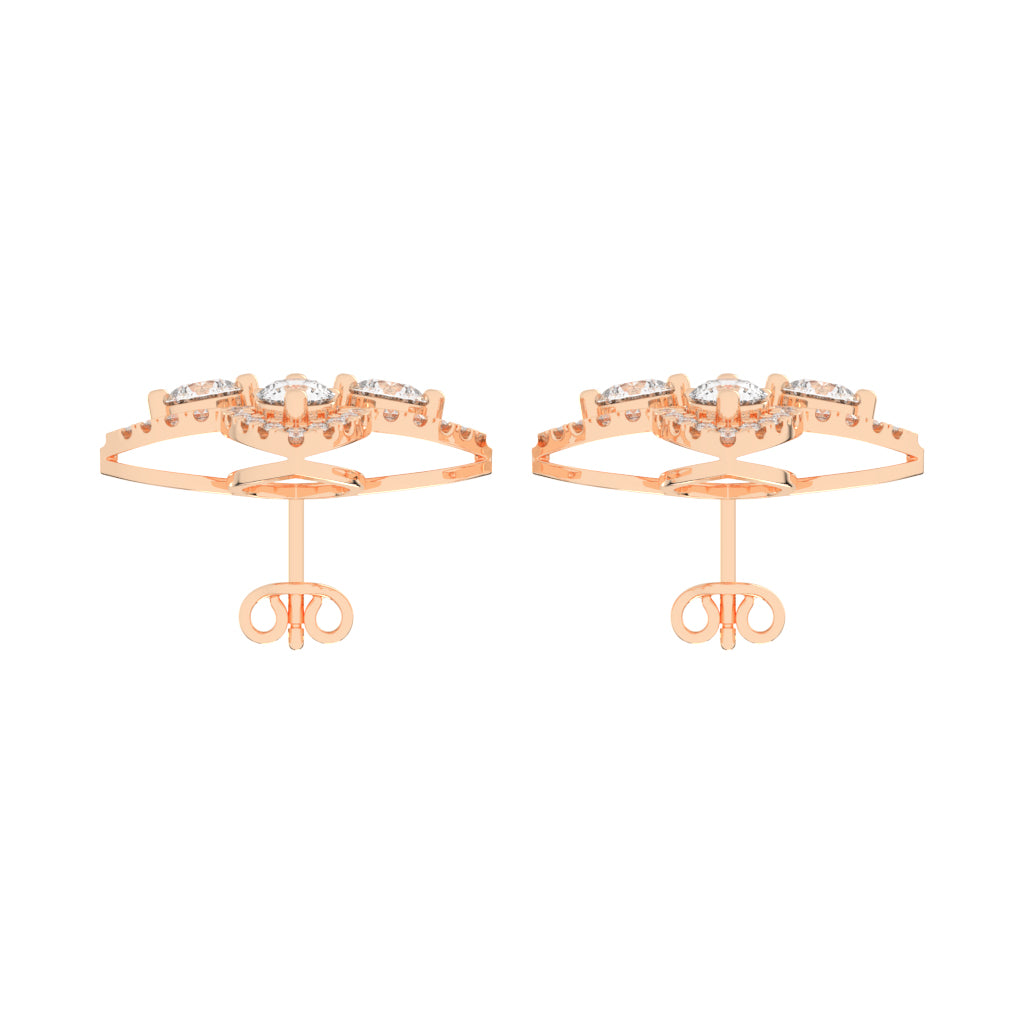 Starlight Petal Diamond Halo Studs