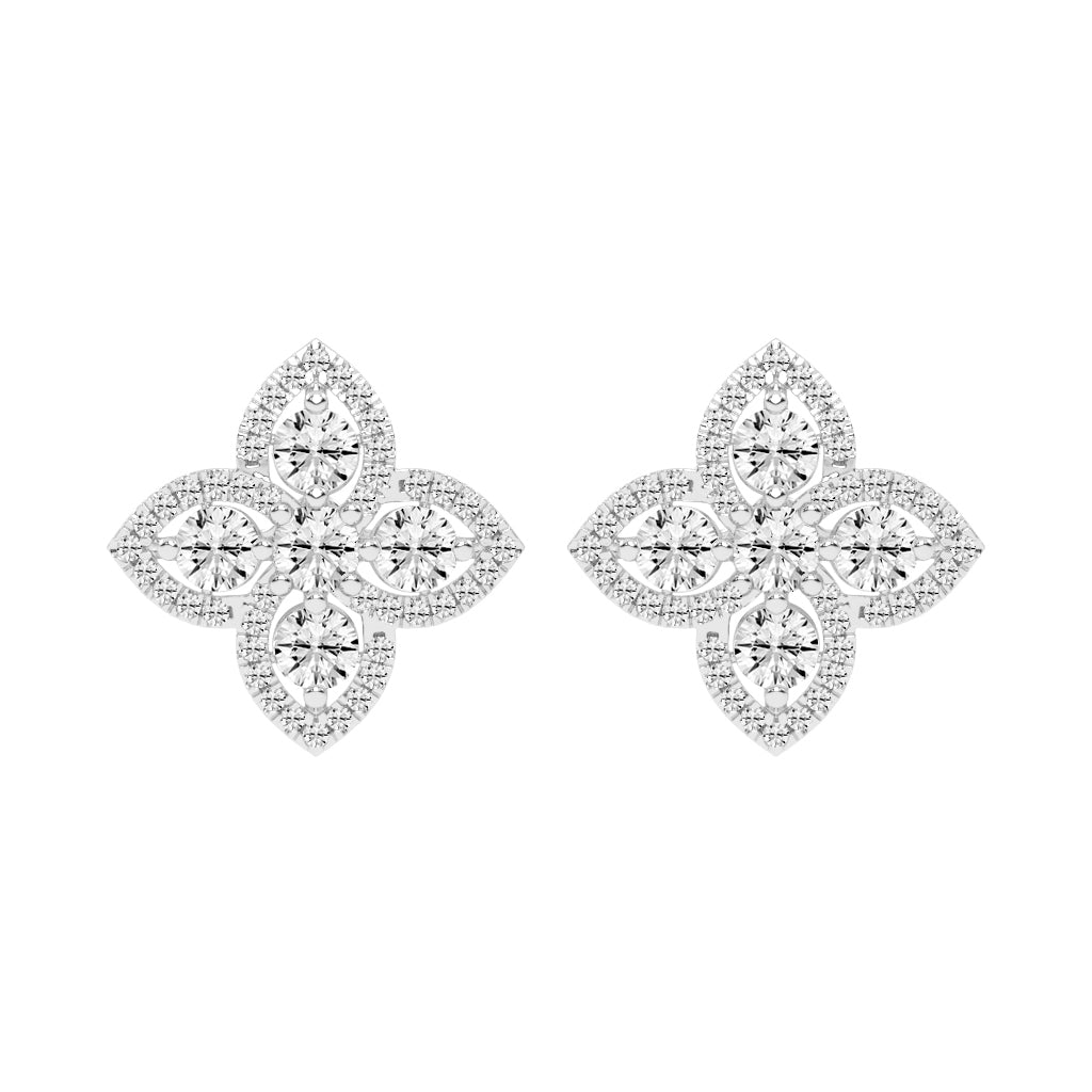 Starlight Petal Diamond Halo Studs