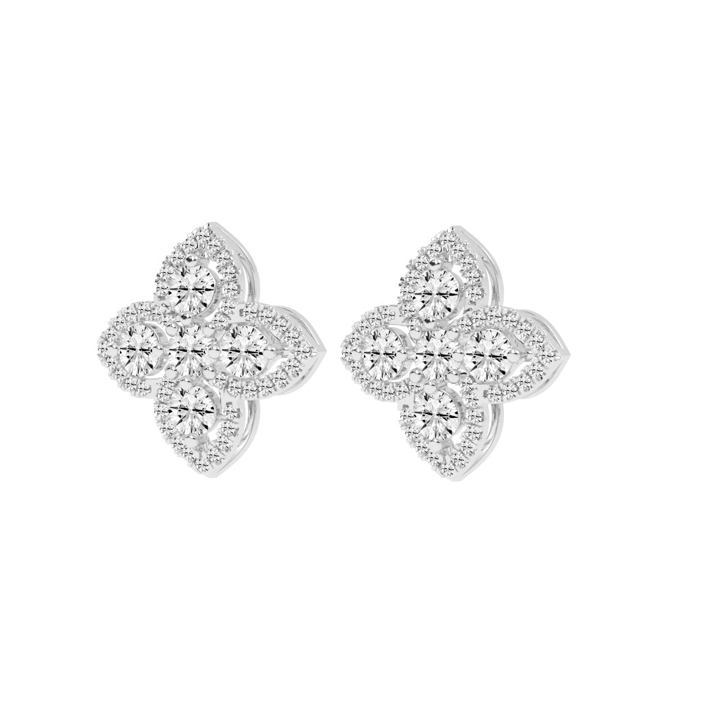 Starlight Petal Diamond Halo Studs