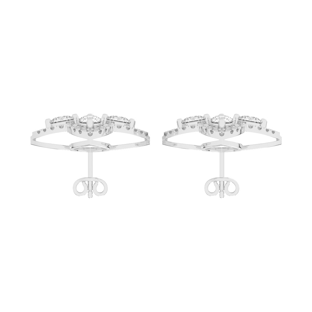 Starlight Petal Diamond Halo Studs