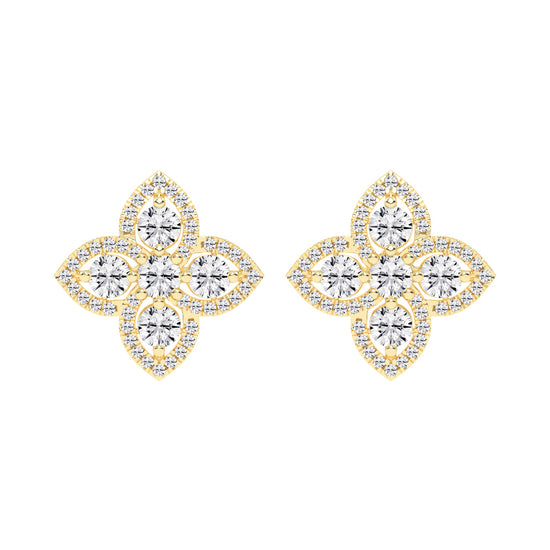 Starlight Petal Diamond Halo Studs