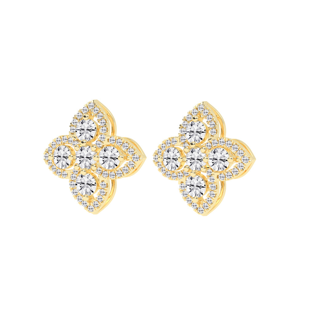 Starlight Petal Diamond Halo Studs