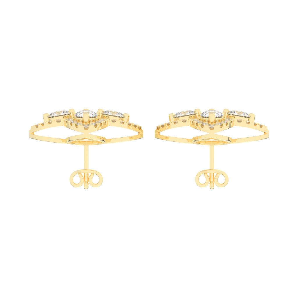 Starlight Petal Diamond Halo Studs