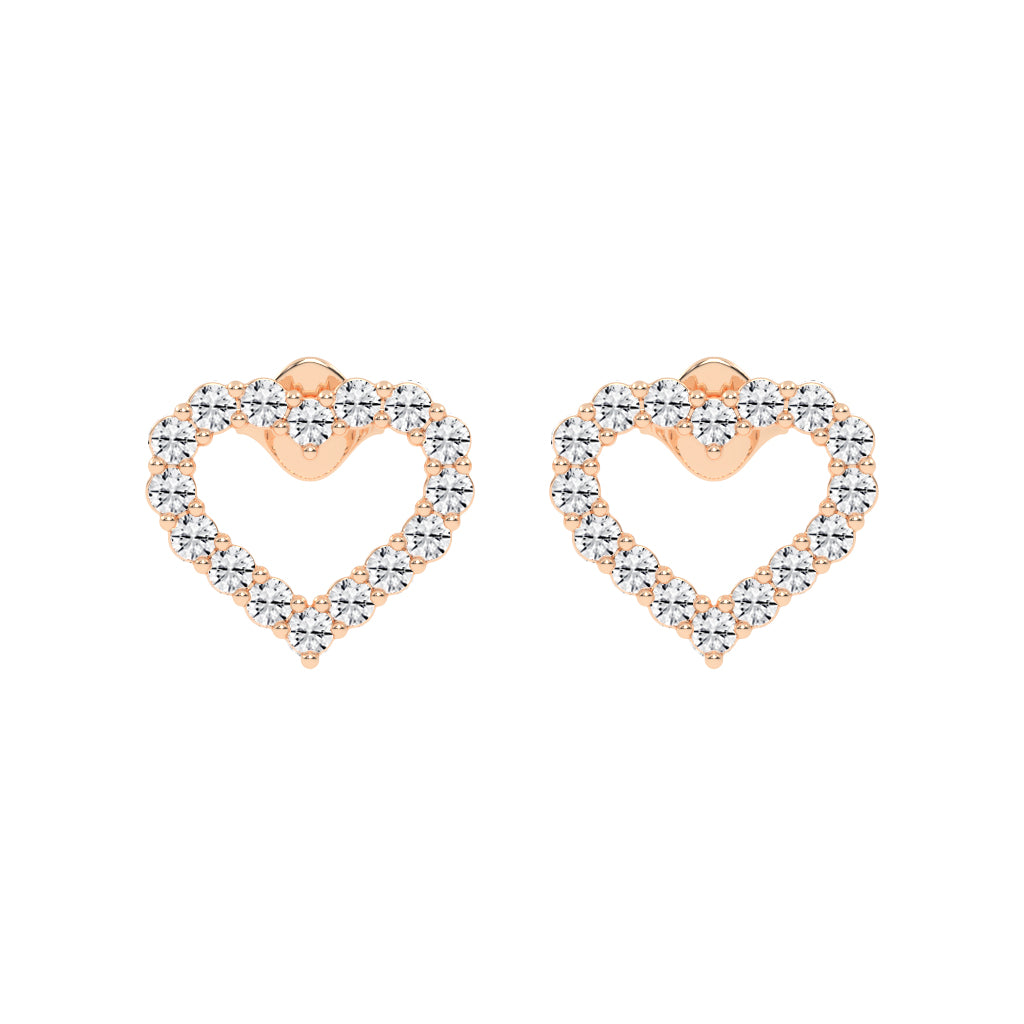 Open Heart Diamond Sparkle Studs