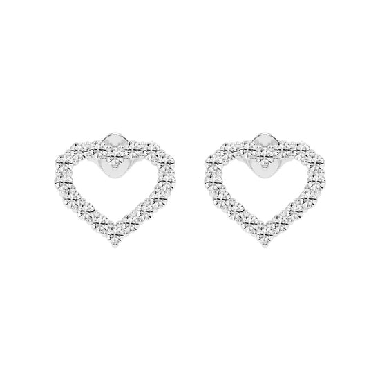 Open Heart Diamond Sparkle Studs