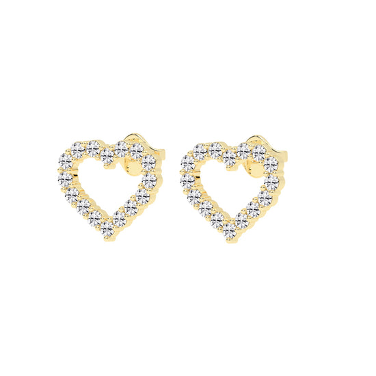 Open Heart Diamond Sparkle Studs