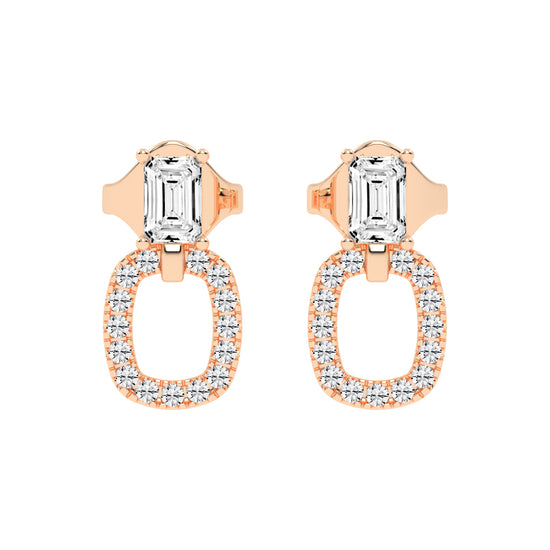 Baguette Cut & Pavé Diamond Earrings