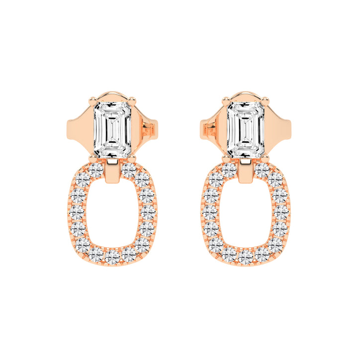 Baguette Cut & Pavé Diamond Earrings