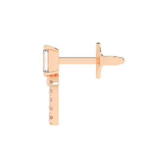 Baguette Cut & Pavé Diamond Earrings