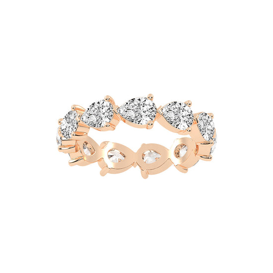 Crystallia pear cut eternity lab diamond ring