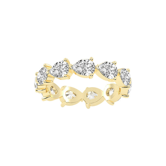 Crystallia pear cut eternity lab diamond ring