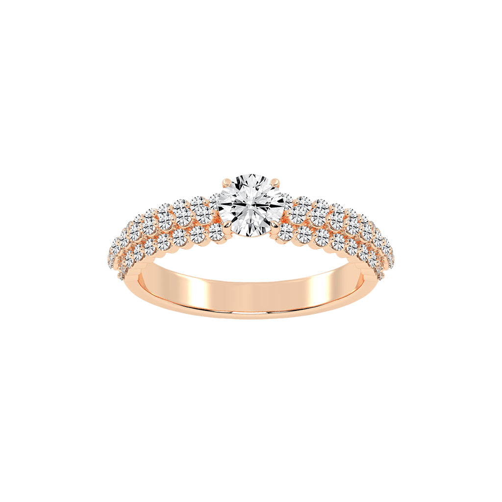 Serenitea Pave setting round cut lab diamond ring