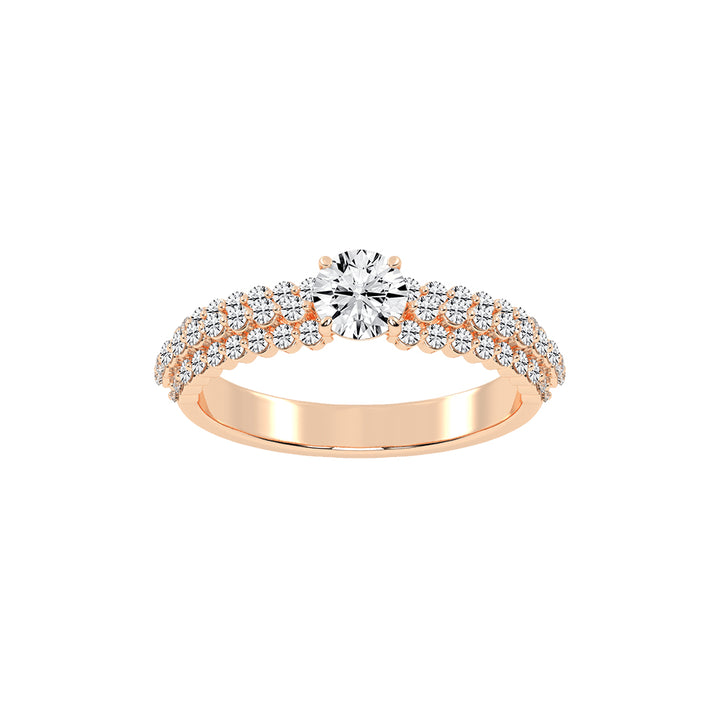 Serenitea Pave setting round cut lab diamond ring