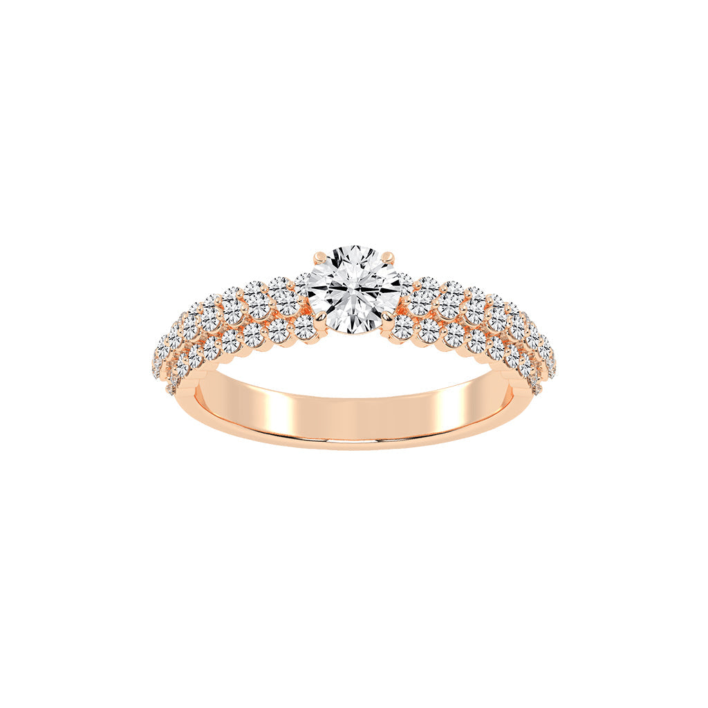 Serenitea Pave setting round cut lab diamond ring