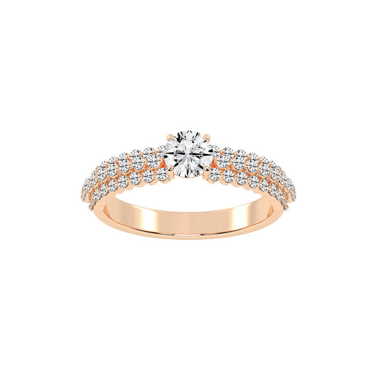 Serenitea Pave setting round cut lab diamond ring