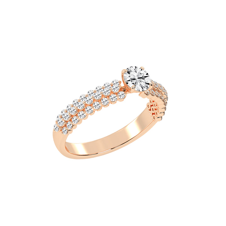 Serenitea Pave setting round cut lab diamond ring