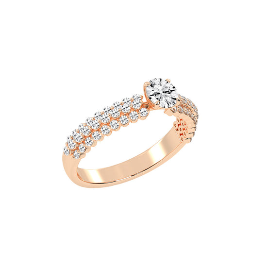 Serenitea Pave setting round cut lab diamond ring