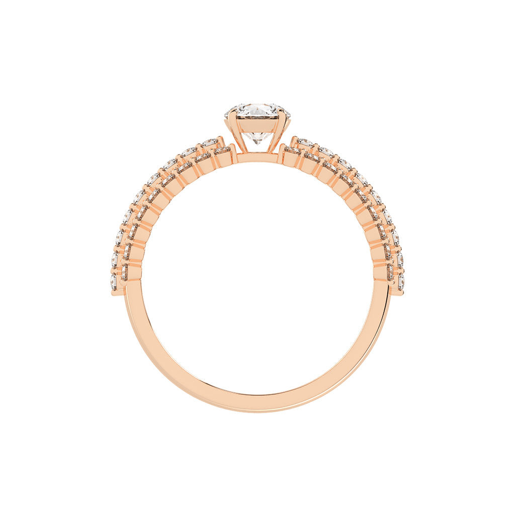 Serenitea Pave setting round cut lab diamond ring