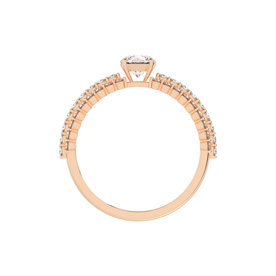 Serenitea Pave setting round cut lab diamond ring