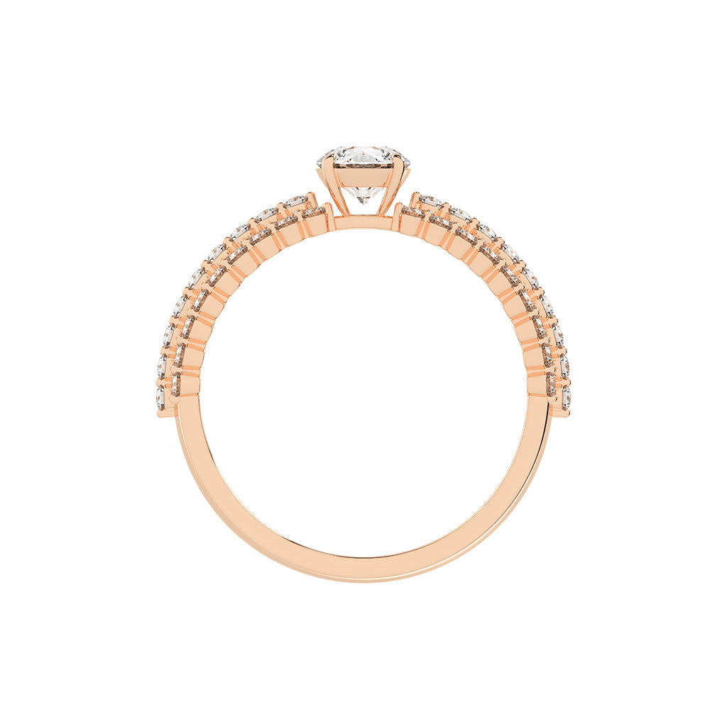 Serenitea Pave setting round cut lab diamond ring