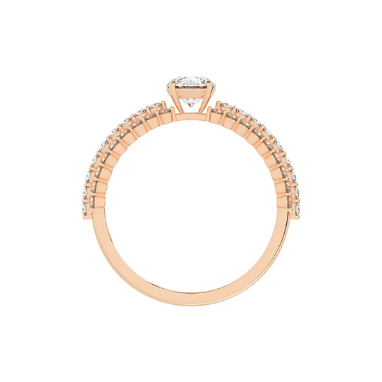 Serenitea Pave setting round cut lab diamond ring