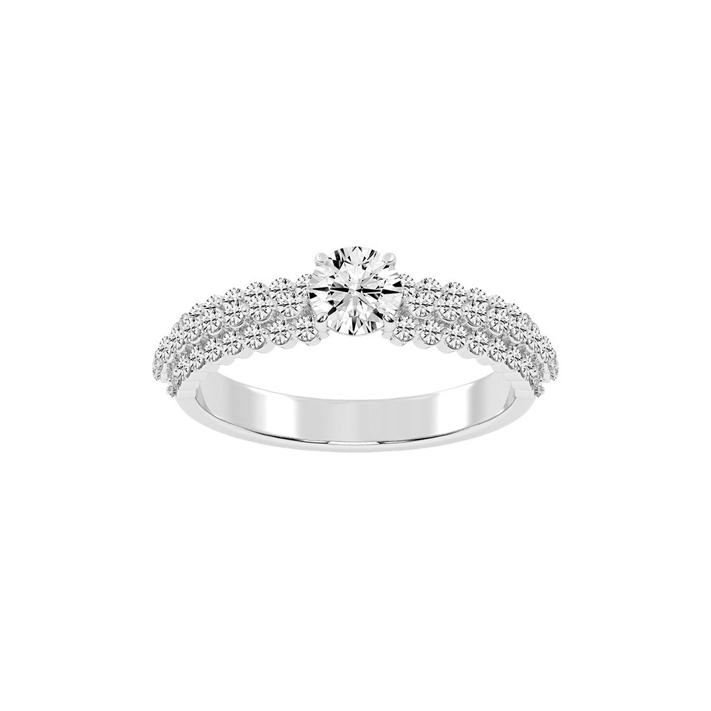 Serenitea Pave setting round cut lab diamond ring
