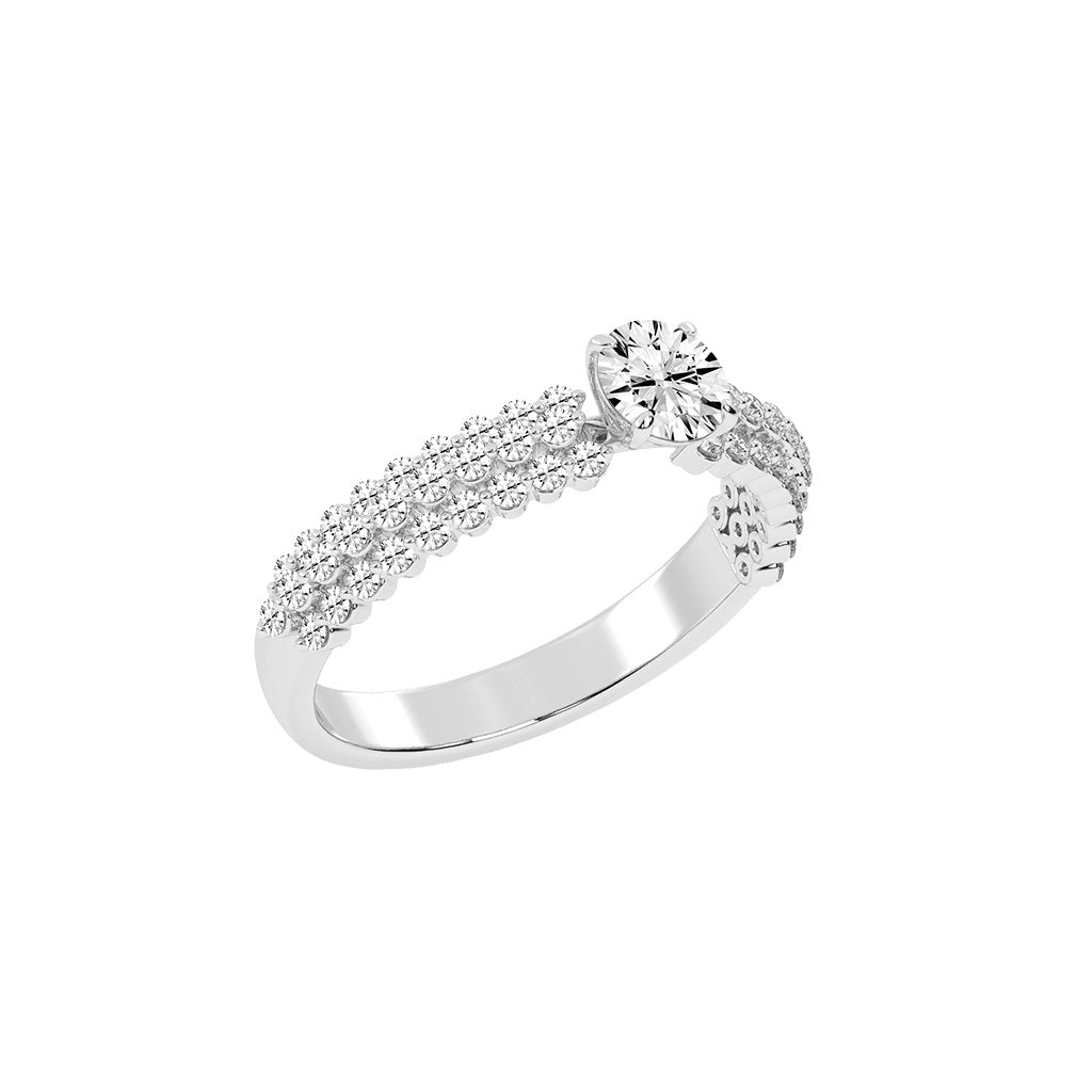 Serenitea Pave setting round cut lab diamond ring