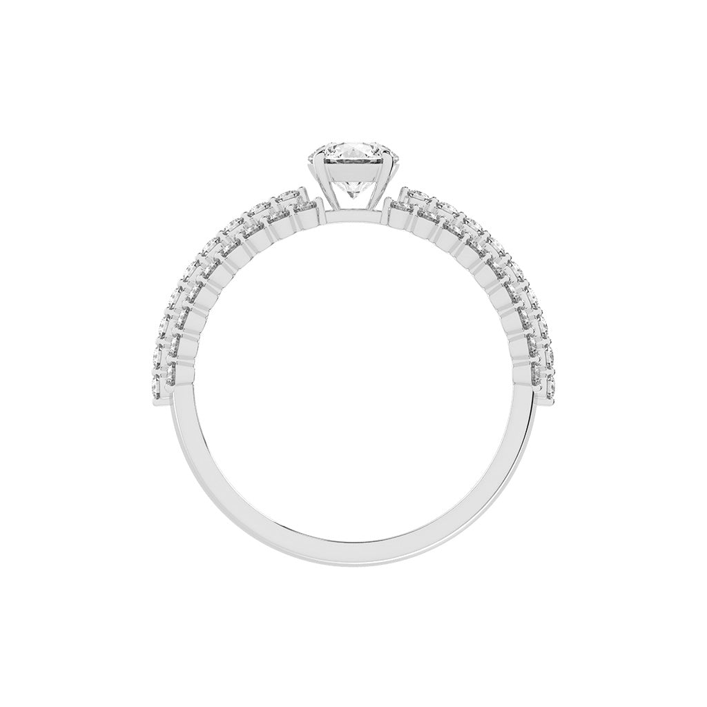 Serenitea Pave setting round cut lab diamond ring