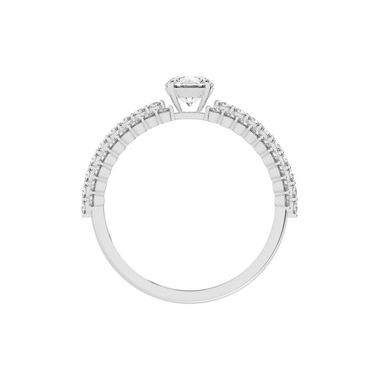 Serenitea Pave setting round cut lab diamond ring