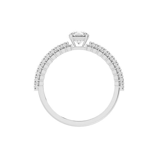Serenitea Pave setting round cut lab diamond ring