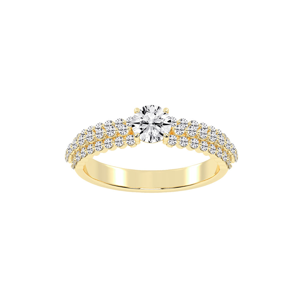Serenitea Pave setting round cut lab diamond ring