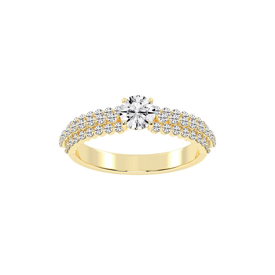 Serenitea Pave setting round cut lab diamond ring