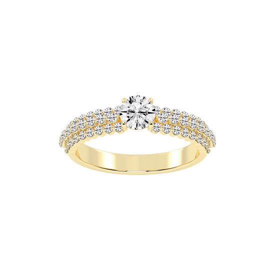 Serenitea Pave setting round cut lab diamond ring