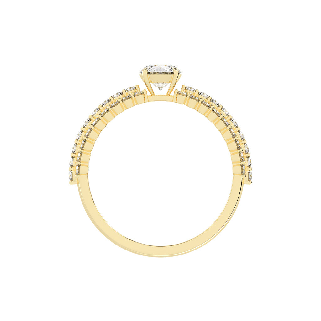 Serenitea Pave setting round cut lab diamond ring