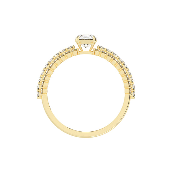 Serenitea Pave setting round cut lab diamond ring
