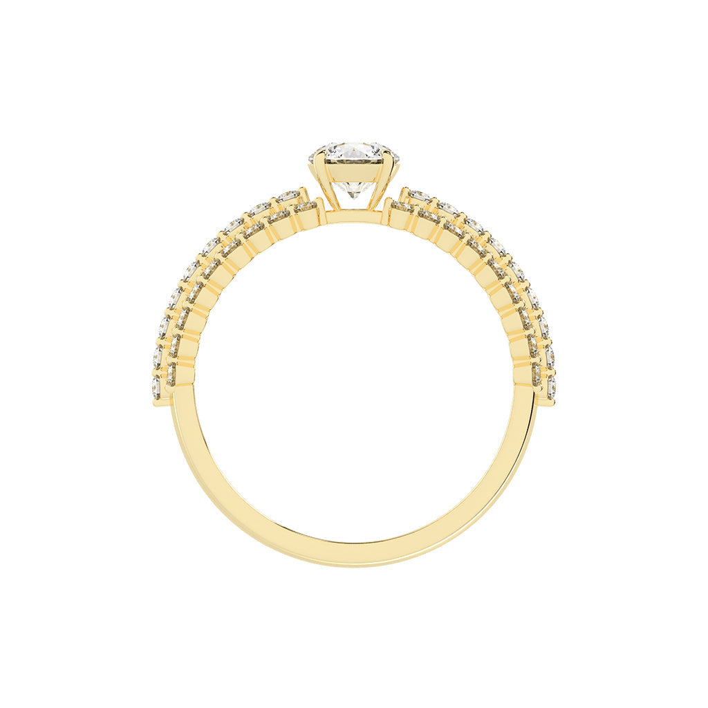 Serenitea Pave setting round cut lab diamond ring
