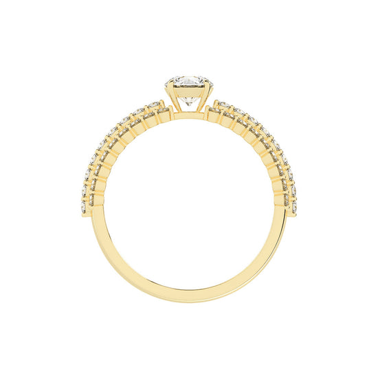 Serenitea Pave setting round cut lab diamond ring