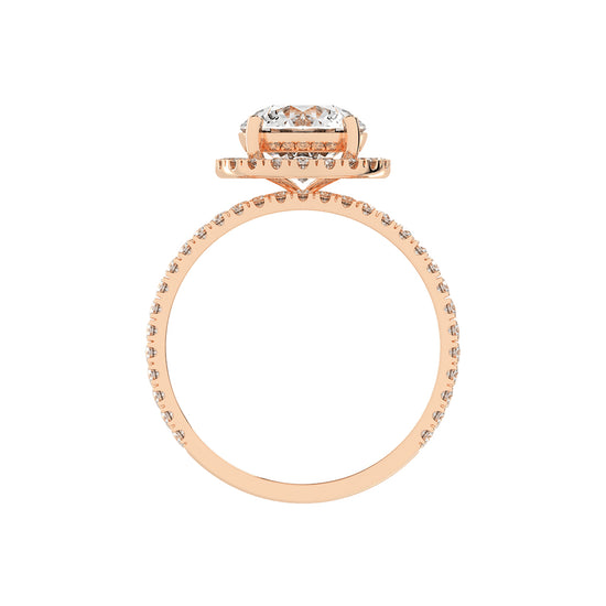 Halorina two row round cut halo lab diamond ring