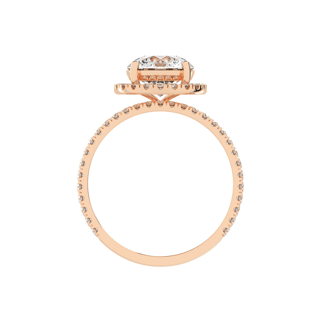 Halorina two row round cut halo lab diamond ring