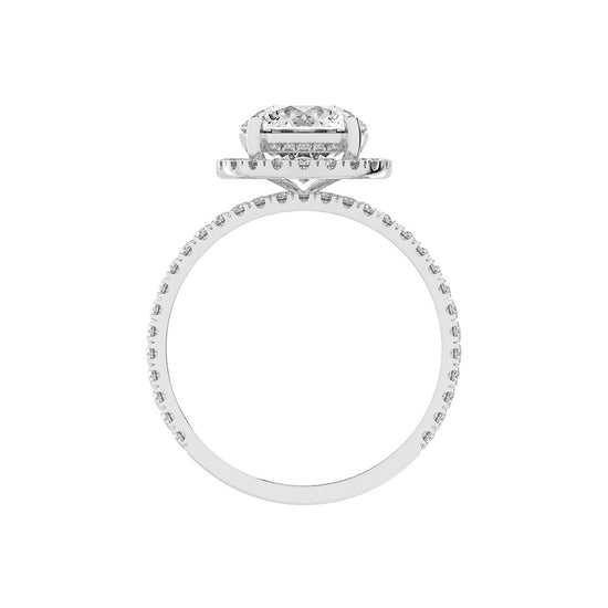 Halorina two row round cut halo lab diamond ring
