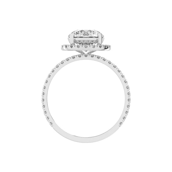 Halorina two row round cut halo lab diamond ring