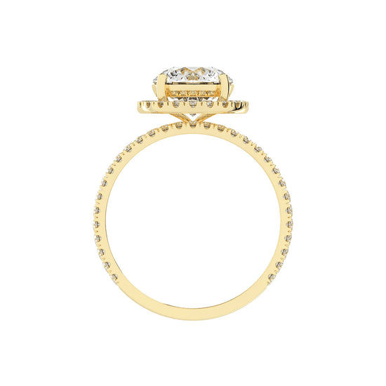 Halorina two row round cut halo lab diamond ring