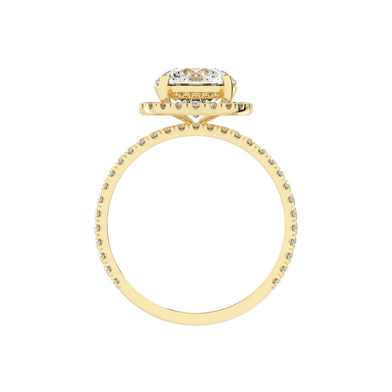 Halorina two row round cut halo lab diamond ring