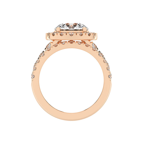 Halorielle two row round cut halo lab diamond ring