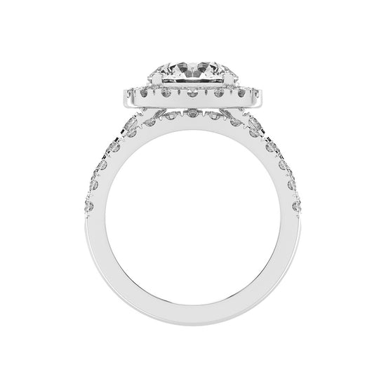 Halorielle two row round cut halo lab diamond ring