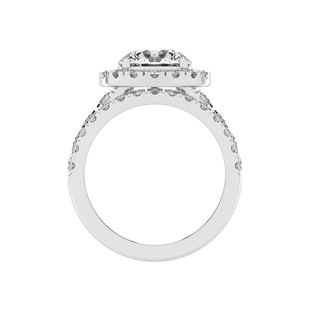 Halorielle two row round cut halo lab diamond ring