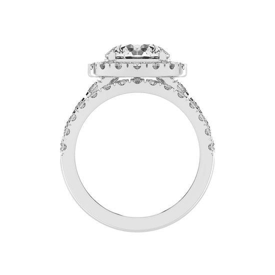 Halorielle two row round cut halo lab diamond ring