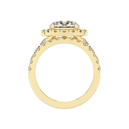 Halorielle two row round cut halo lab diamond ring