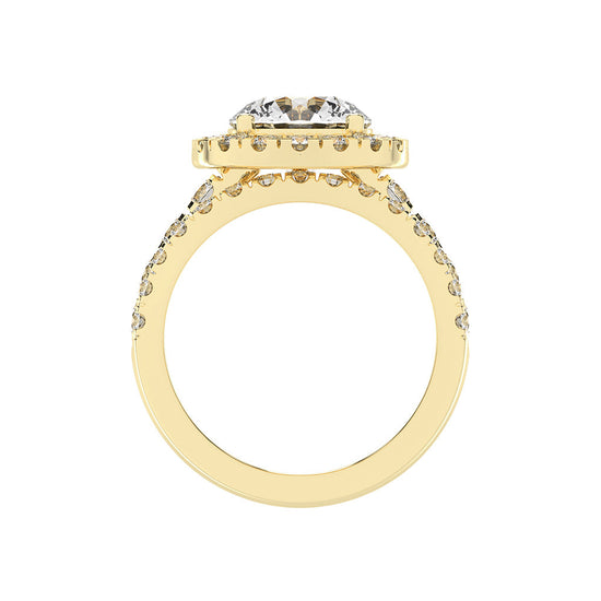 Halorielle two row round cut halo lab diamond ring