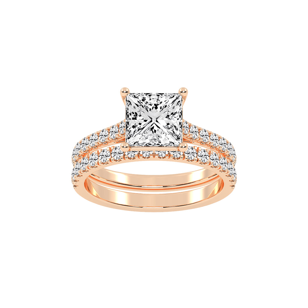 Enamorais princess cut engagement lab diamond ring